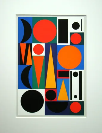 Serigrafia Herbin - Composition sur le mot Ri, 1950