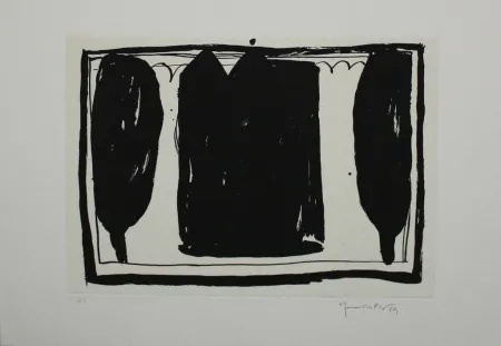 Acquatinta Hernandez Pijuan - Arbres i casa I