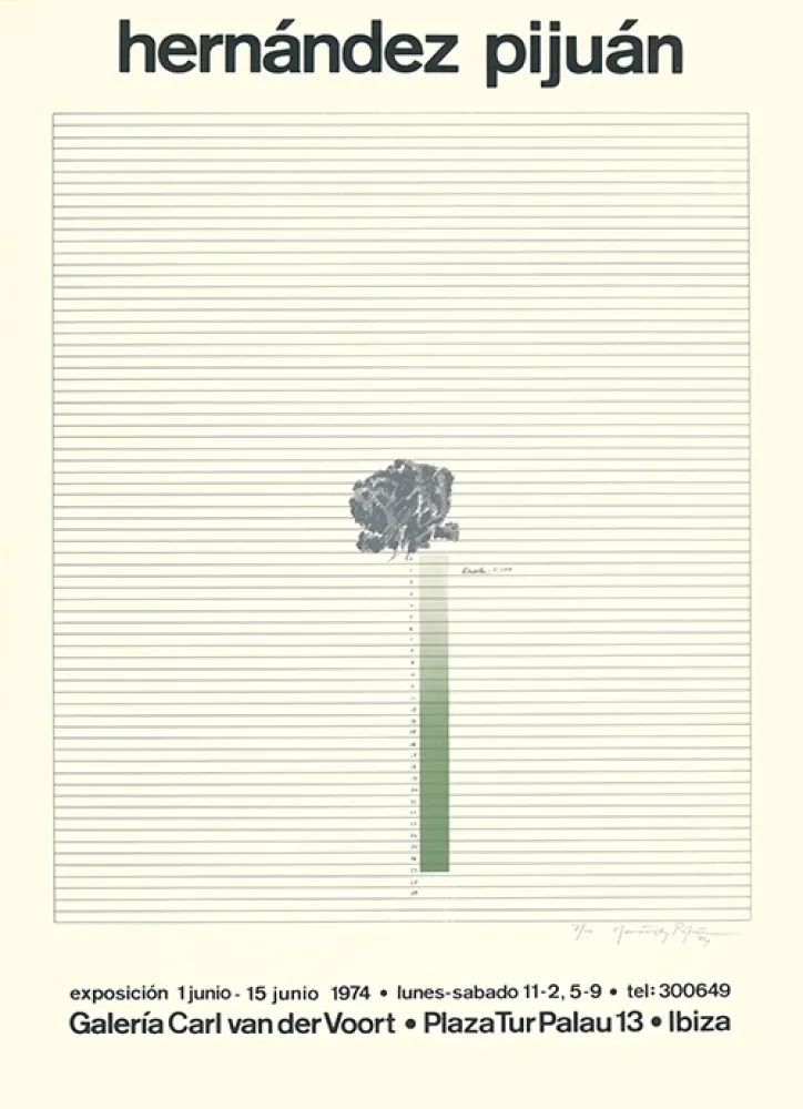 Serigrafia Hernandez Pijuan - Cartel de la exposición Galería Carl van der Voort, Ibiza