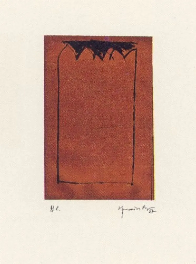 Acquatinta Hernandez Pijuan - Catedral ocre