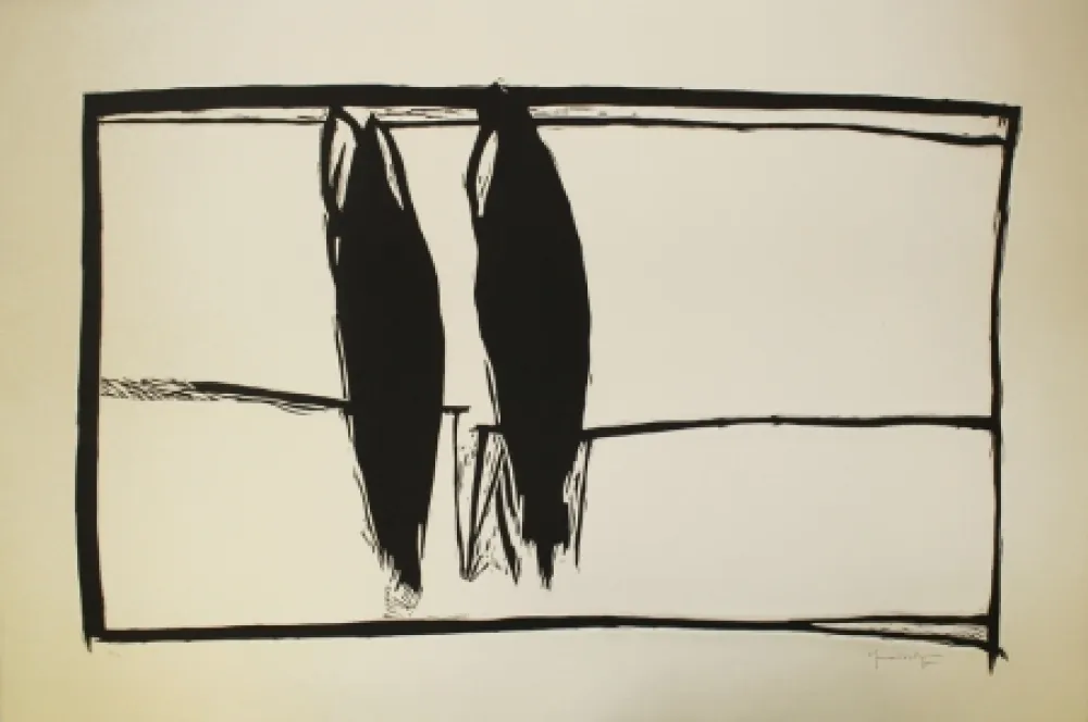 Linoincisione Hernandez Pijuan - Des de la finestra II (From the Window II)