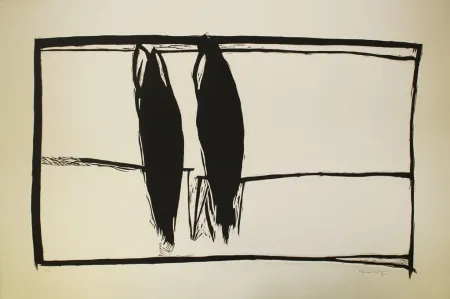 Linoincisione Hernandez Pijuan - Des de la finestra II (From the Window II)