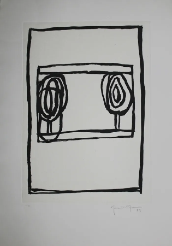 Acquatinta Hernandez Pijuan - Dos arbres