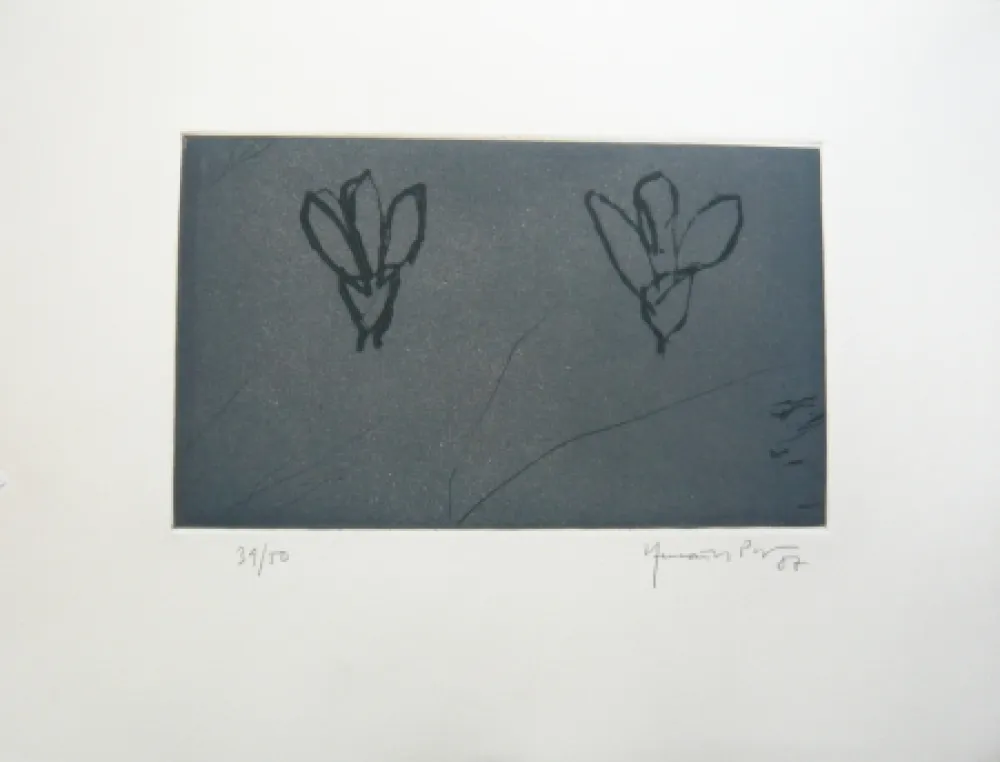 Multiplo Hernandez Pijuan - Flors sobre gris