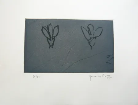 Multiplo Hernandez Pijuan - Flors sobre gris