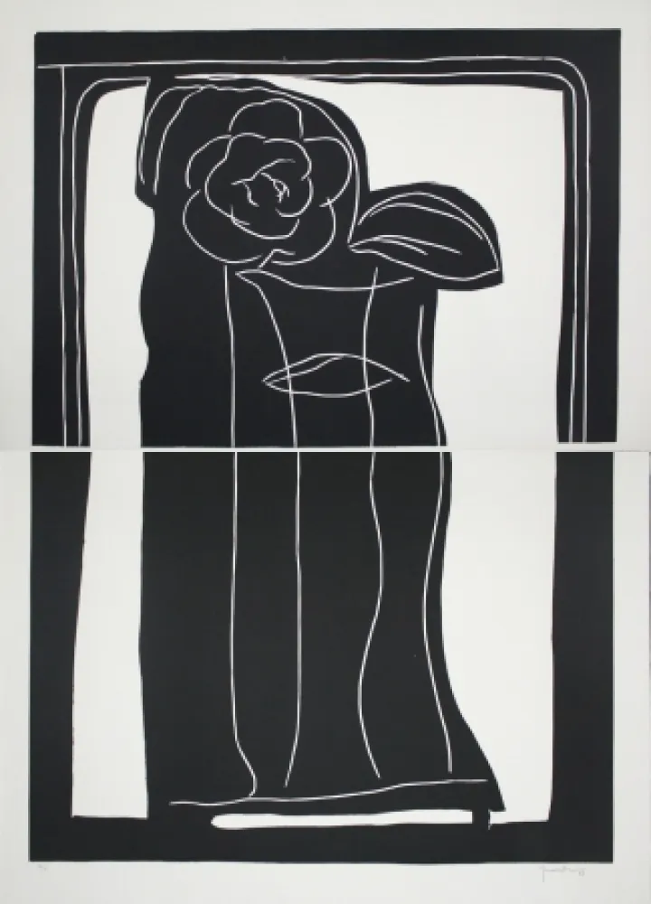 Linoincisione Hernandez Pijuan - Gerro amb flors / Vase with Flowers