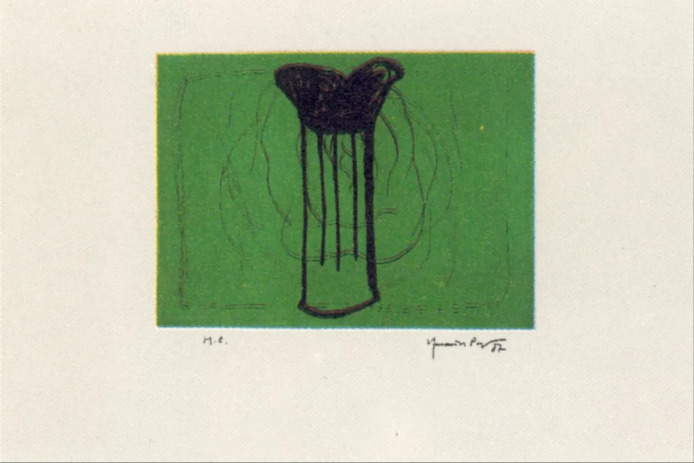 Multiplo Hernandez Pijuan - Gerro i flor sobre verd