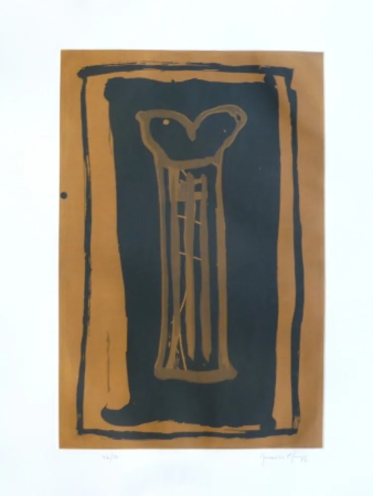 Acquatinta Hernandez Pijuan - Gerro ocre