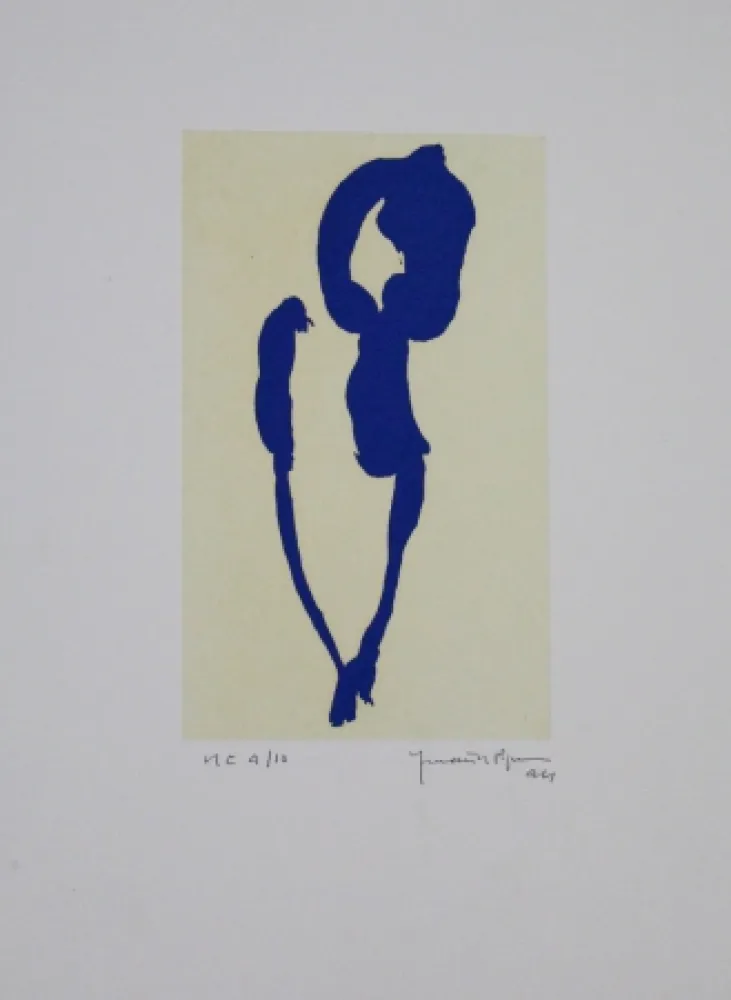 Acquatinta Hernandez Pijuan - Iris blau VII / Blue Iris VII