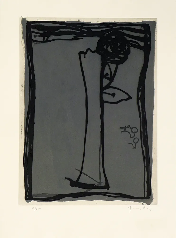 Incisione Hernandez Pijuan - Jarro con rosa