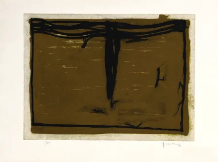 Incisione Hernandez Pijuan - Paisaje con ciprés