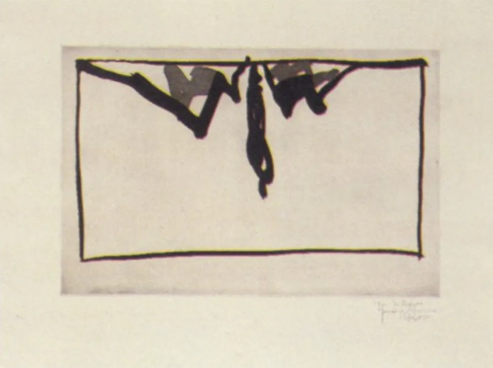 Acquatinta Hernandez Pijuan - Paisatge amb xiprers- IV