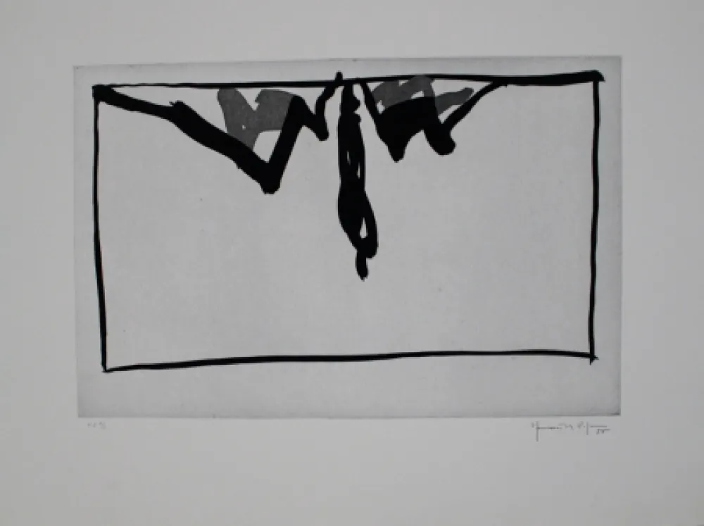 Acquatinta Hernandez Pijuan - Paisatge amb xiprers IV / Landscape with Cypresses IV