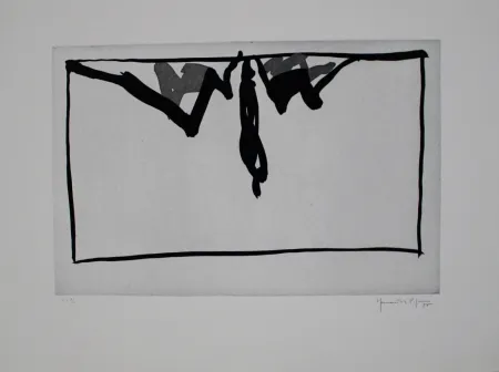 Acquatinta Hernandez Pijuan - Paisatge amb xiprers IV / Landscape with Cypresses IV