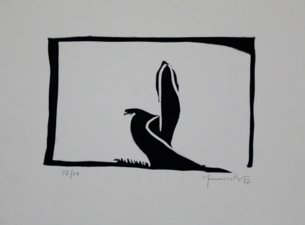 Linoincisione Hernandez Pijuan - Paisatge III / Landscape III