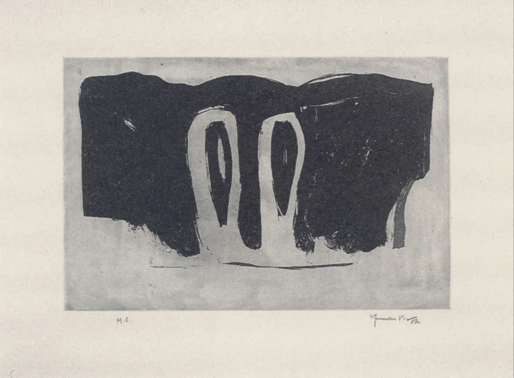 Acquatinta Hernandez Pijuan - Xiprers en el paisatge