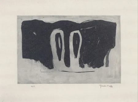 Acquatinta Hernandez Pijuan - Xiprers en el paisatge