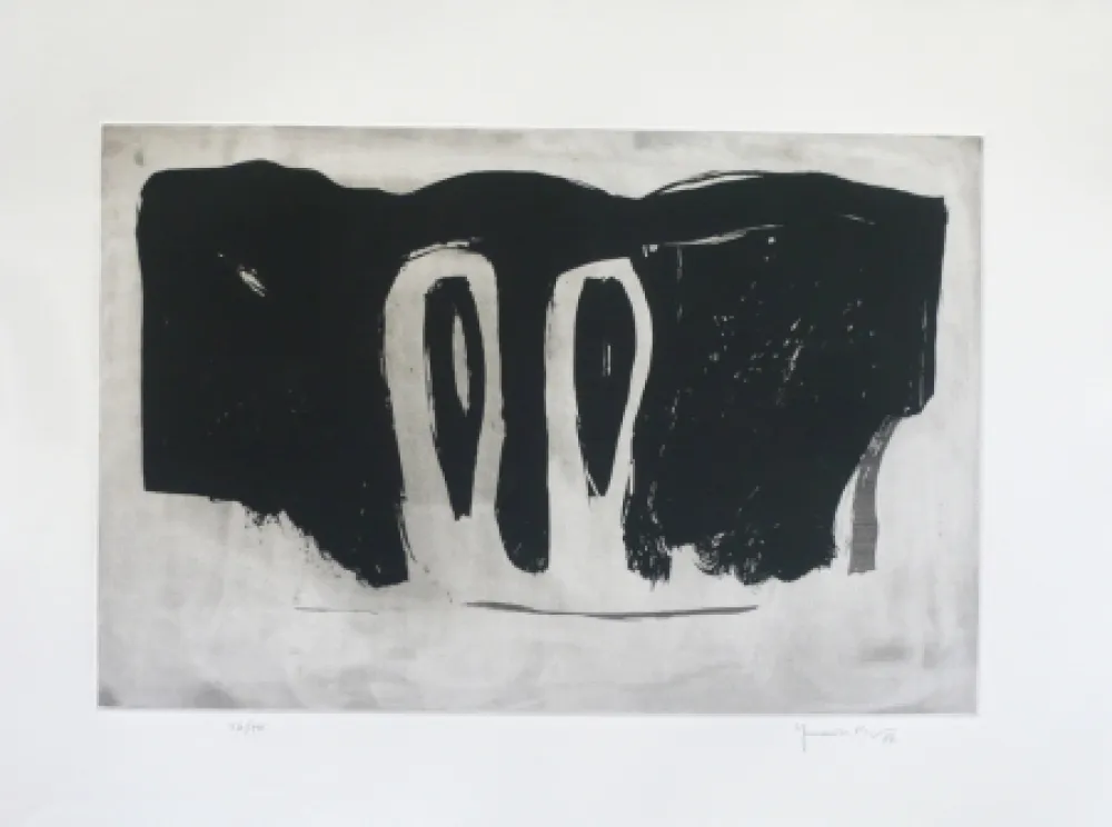 Acquatinta Hernandez Pijuan - Xiprers en el paisatge