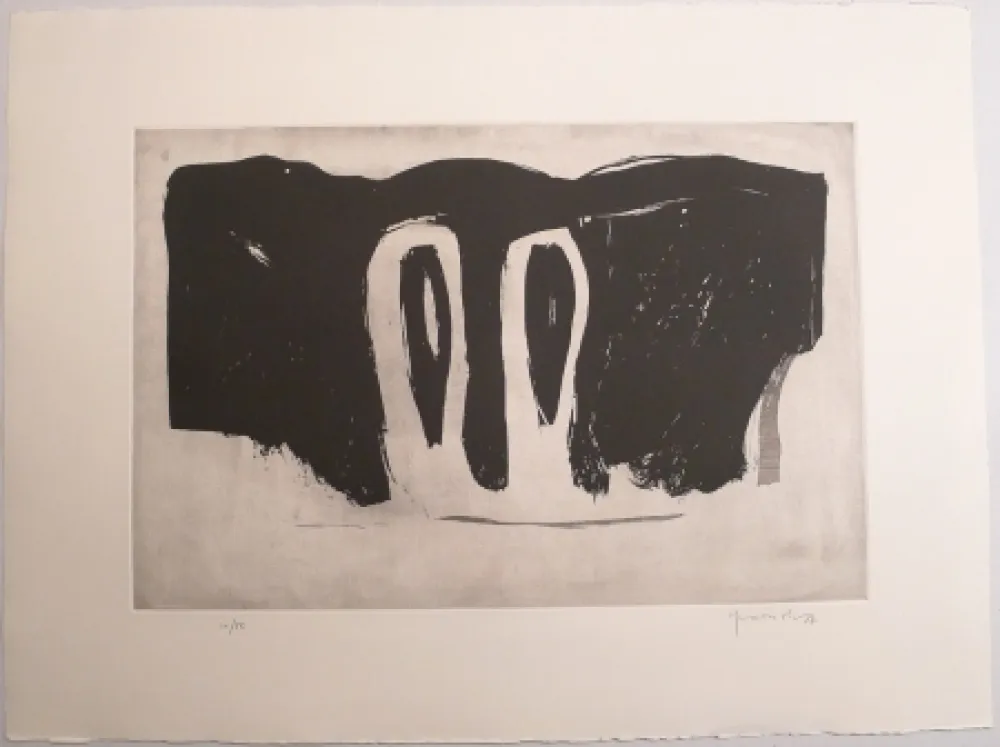 Acquatinta Hernandez Pijuan - Xipres en el Paissatge