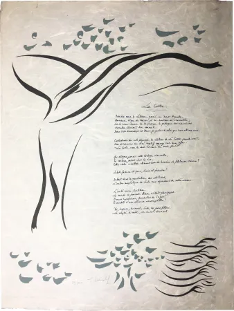 Incisione Herold - Gilbert Lély : LA COSTE. Affiche-Poème originale (1968).