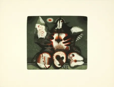 Acquatinta Heuer - Drei Köpfe (Three Heads)