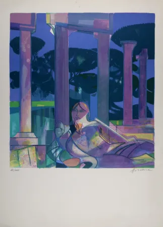 Litografia Hilaire - Déesse au repos, circa 1975 - Hand-signed