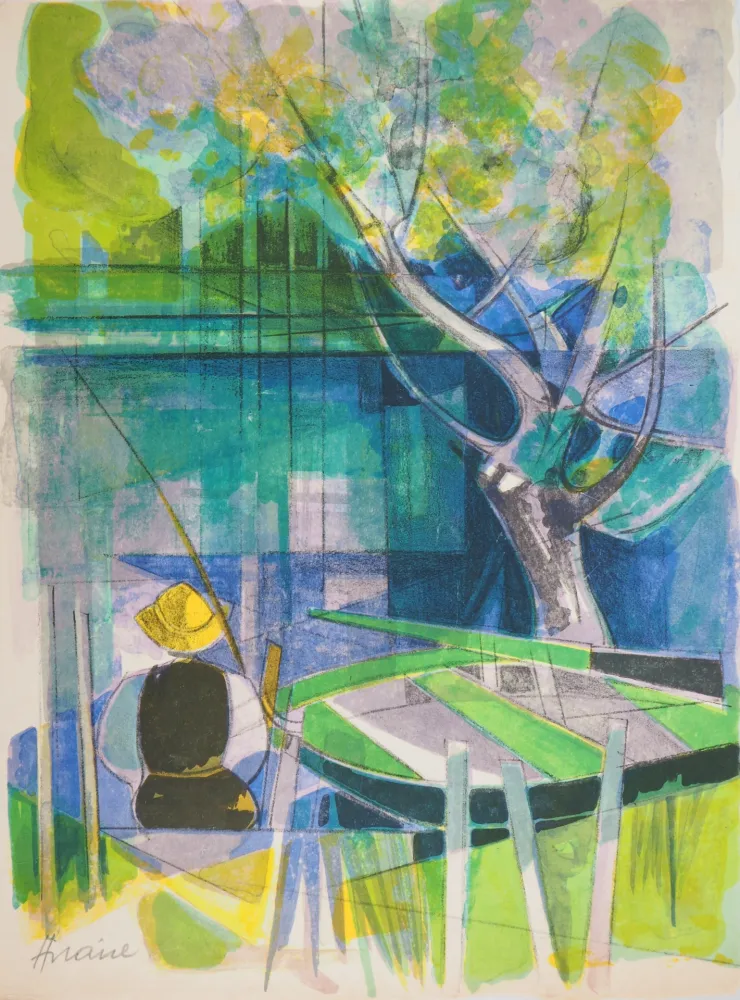 Litografia Hilaire - Le pécheur