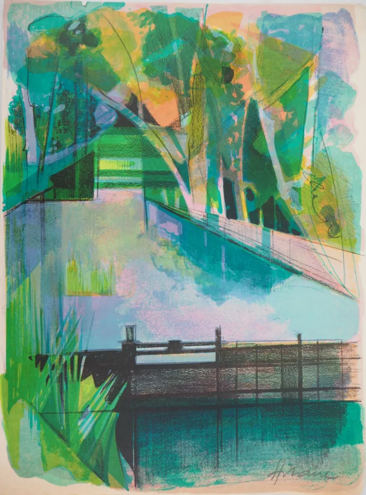 Litografia Hilaire - L’écluse