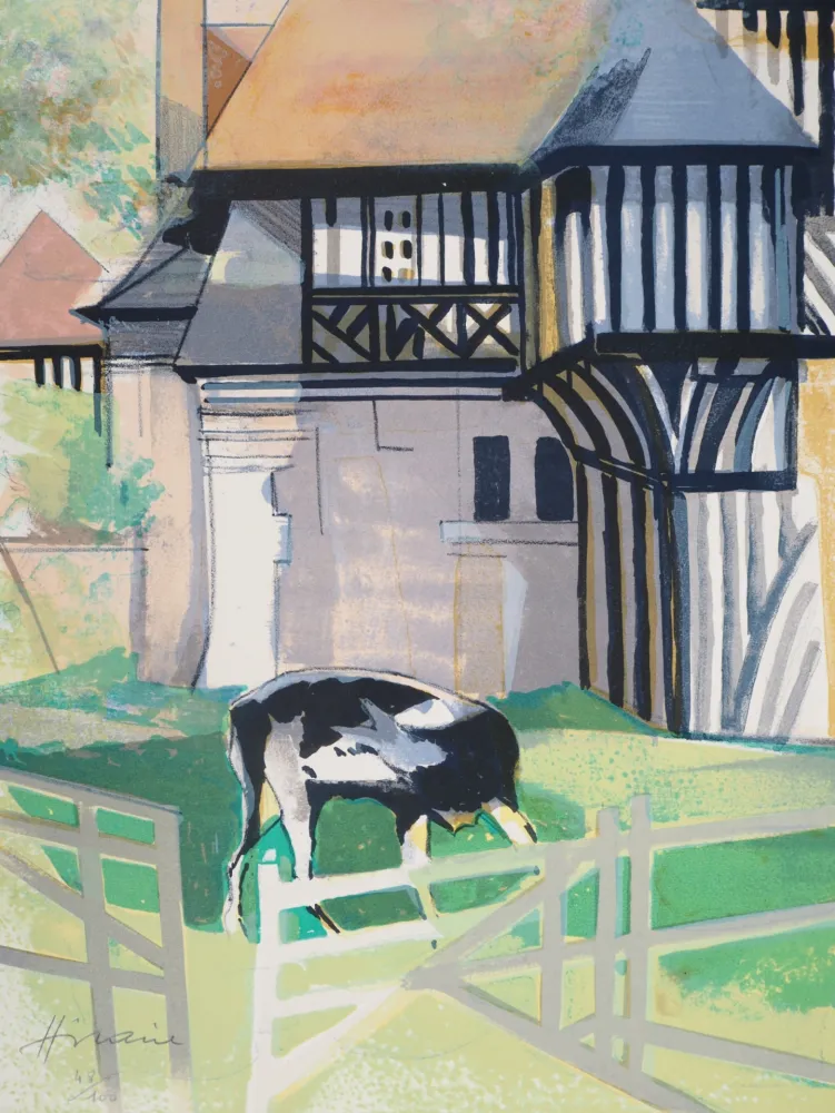 Litografia Hilaire - Maison normande à colombage