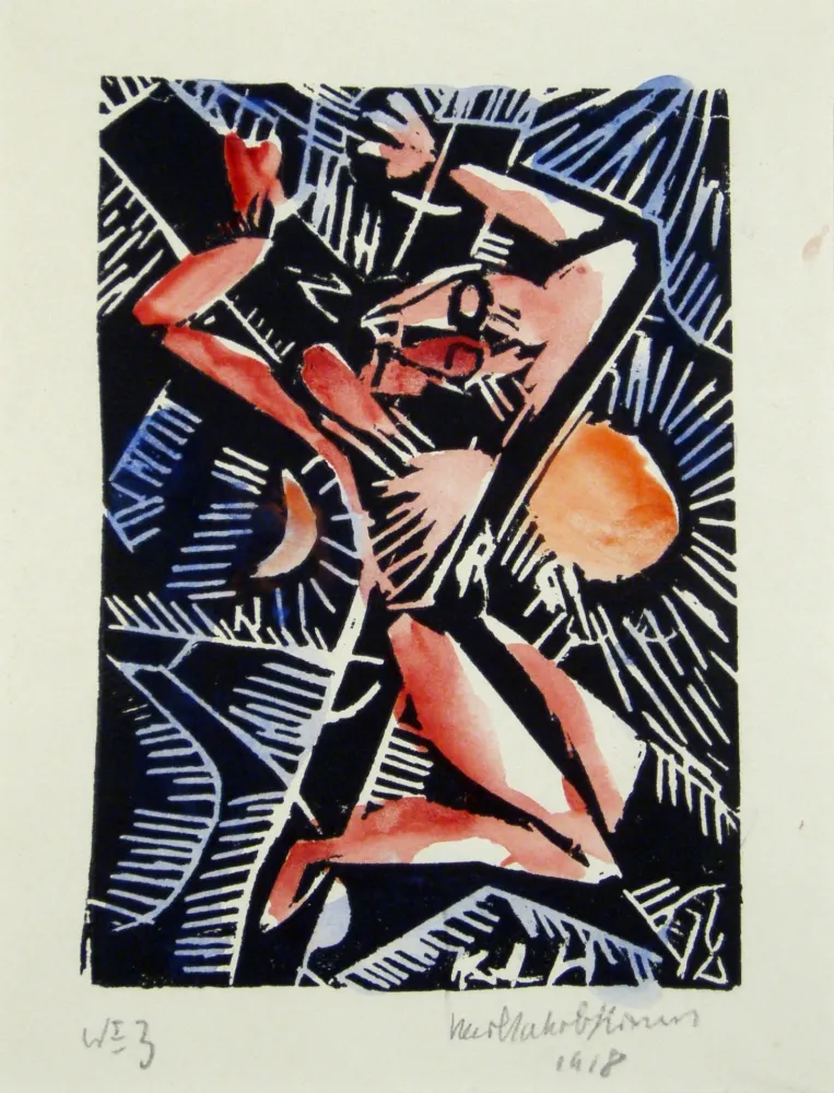 Incisione Su Legno Hirsch - Christus am Kreuz (Christ on the cross)