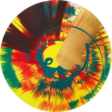 Non Tecnico Hirst - Beautiful Big Whopper Hooters Bang Bang Whoop Whoop Lights on Green Go Go Go Ye Ha Ye Ha Spin Painting 