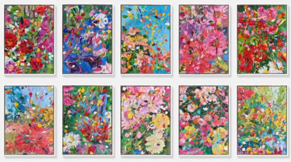 Multiplo Hirst - Large Hidden Gardens Oil Painting