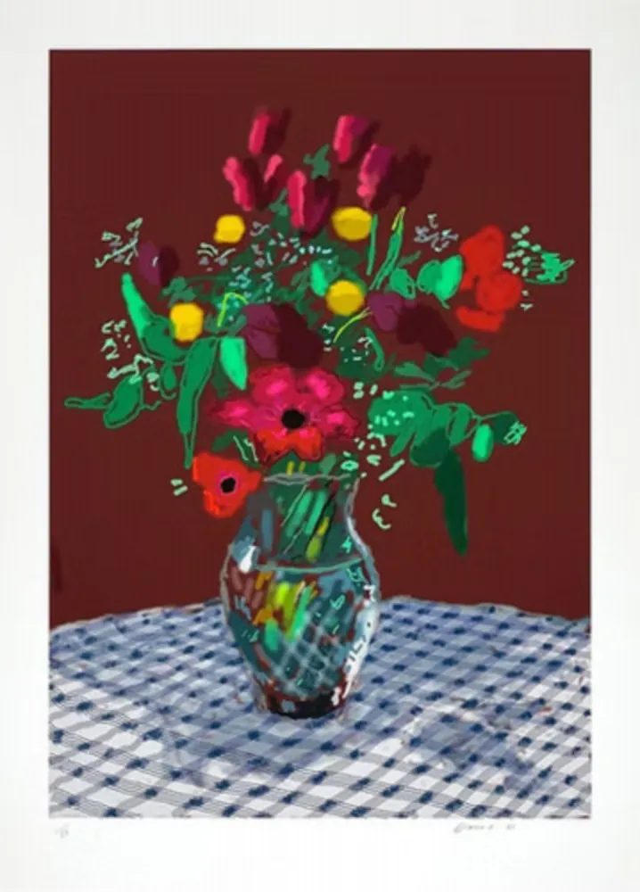 Multiplo Hockney - 16th February 2021, More Flowers In A Glass Vase