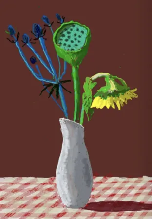Multiplo Hockney - 19th March 2021, Sunflower with Exotic Flower
