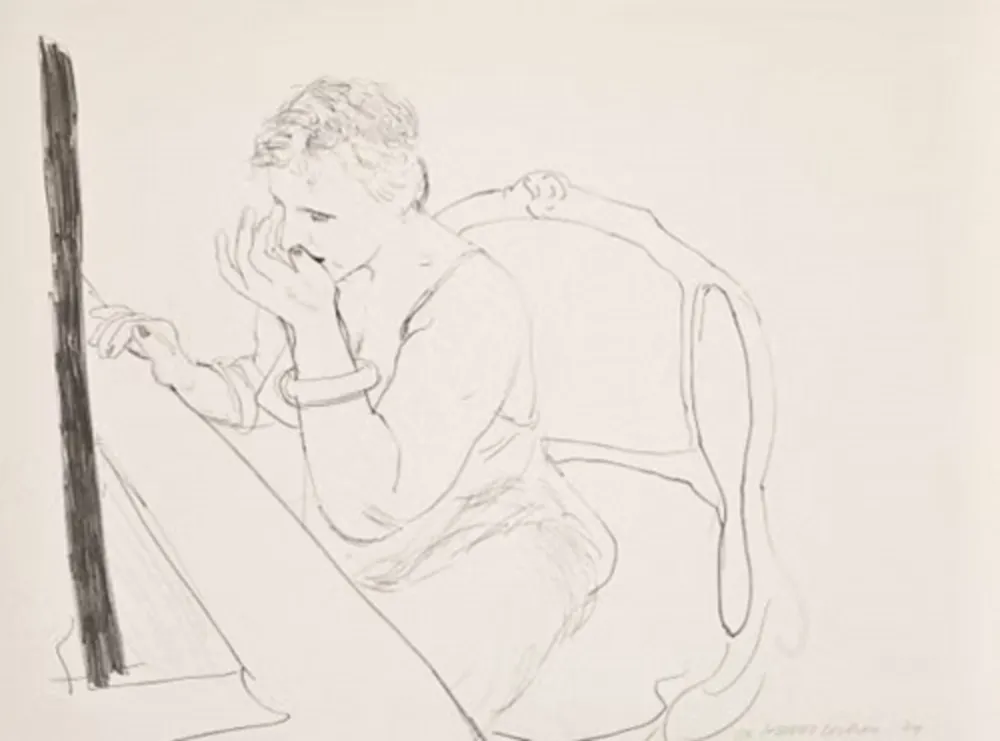 Litografia Hockney - Celia Adjusting Her Eyelash
