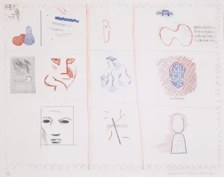 Acquaforte E Acquatinta Hockney - Franco-American Mail (from The Blue Guitar)