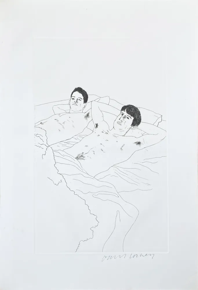 Acquaforte E Acquatinta Hockney - Illustrations for Fourteen Poems from C.P. Cavafy: In Despair