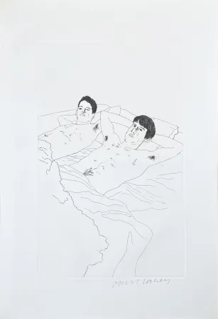 Acquaforte E Acquatinta Hockney - Illustrations for Fourteen Poems from C.P. Cavafy: In Despair