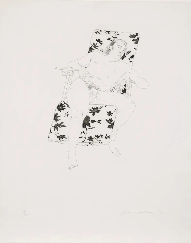 Incisione Hockney - Mo asleep