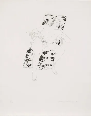 Incisione Hockney - Mo asleep