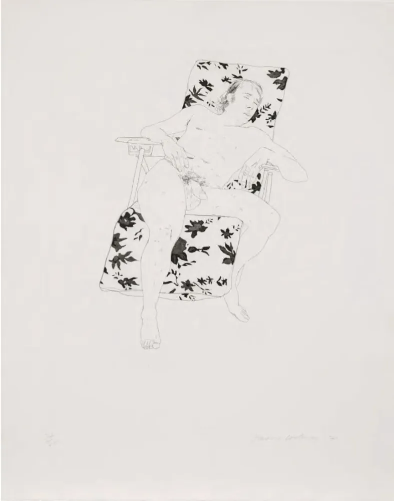 Incisione Hockney - Mo asleep