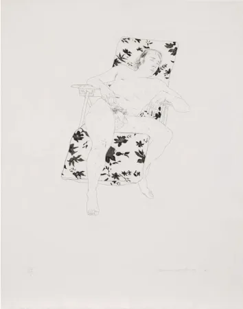 Incisione Hockney - Mo asleep