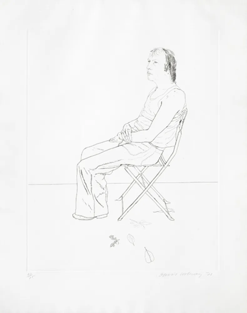 Incisione Hockney - Mo with Five Leaves