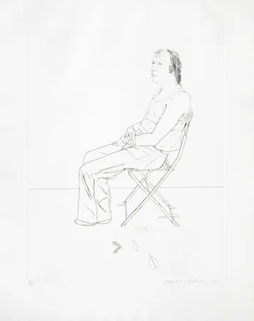 Incisione Hockney - Mo with Five Leaves