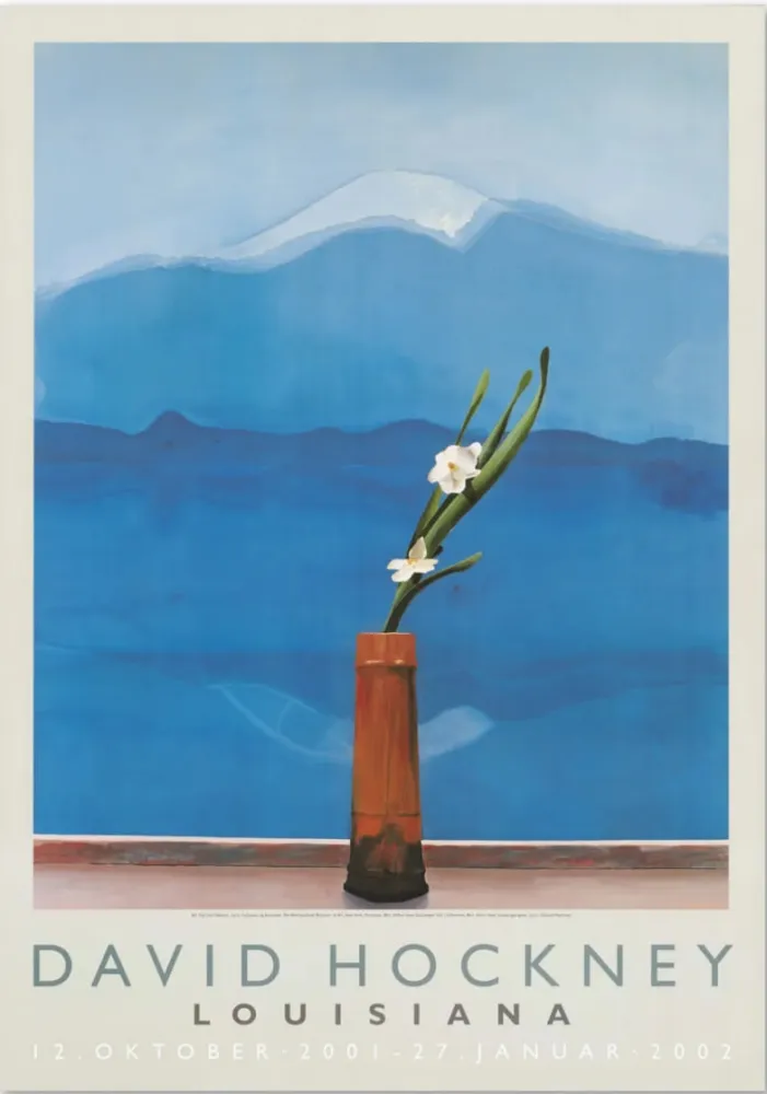 Manifesti Hockney - Mt. Fuji and flowers