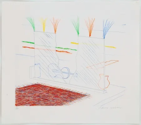 Incisione Hockney - On It May Stay His Eye, from The Blue Guitar