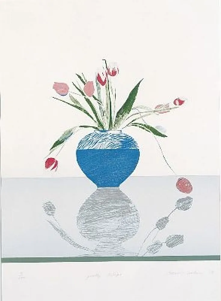 Litografia Hockney - Pretty Tulips