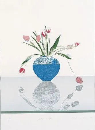 Litografia Hockney - Pretty Tulips