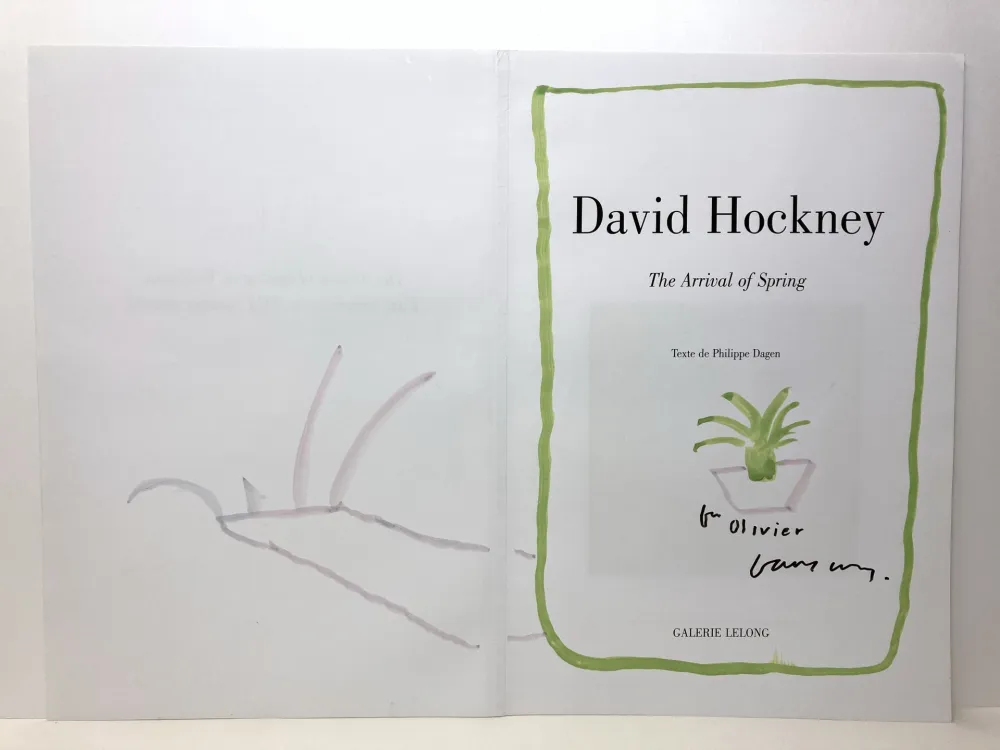 Non Tecnico Hockney - The arrival of the spring. Dessin à l'aquarelle. Signé