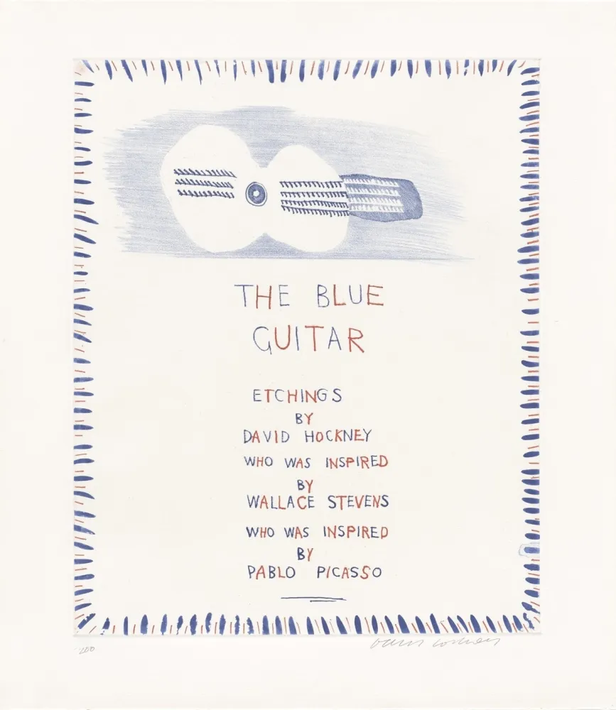Acquaforte E Acquatinta Hockney - The Blue Guitar: title page